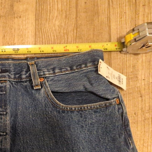 NWD Levi 501 Mens 38x32 Navy Blue Jeans $79 Straight Regular Medium Wash - Picture 4 of 12